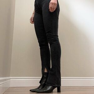 Paige Denim X Rosie HW Constance Split Ankle Skinny Jeans - Washed Black